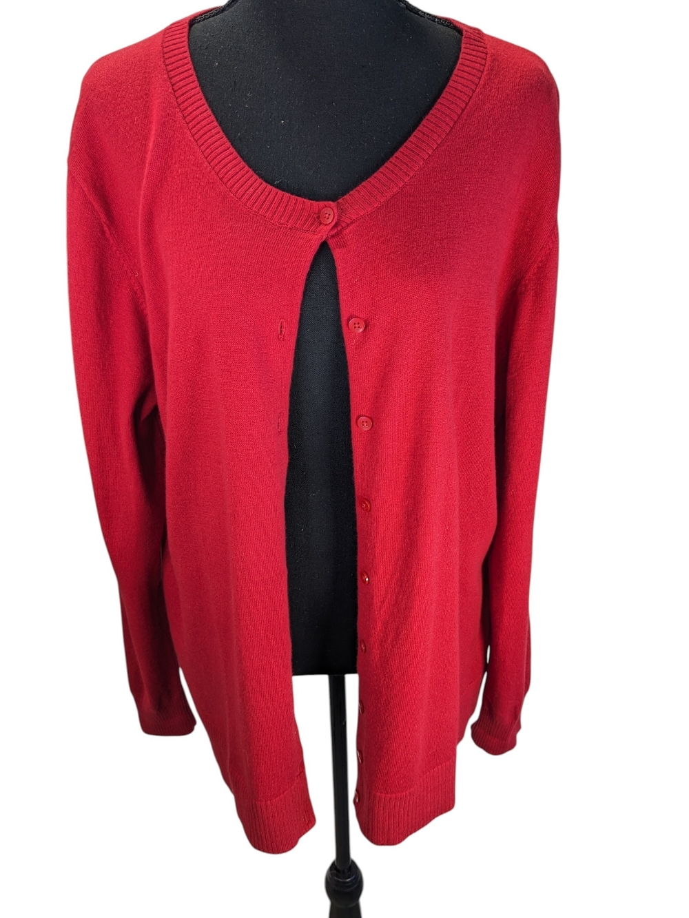 GAP Red Women's Button-Front Cardigan Holidays Festive XXL